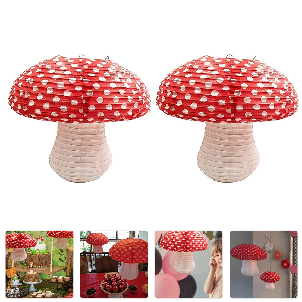 

Mushroom Lantern Paper Lanterns Hanging Party Shaped Foldable Nursery Room Decoration Shower Baby Decorations Large Decor