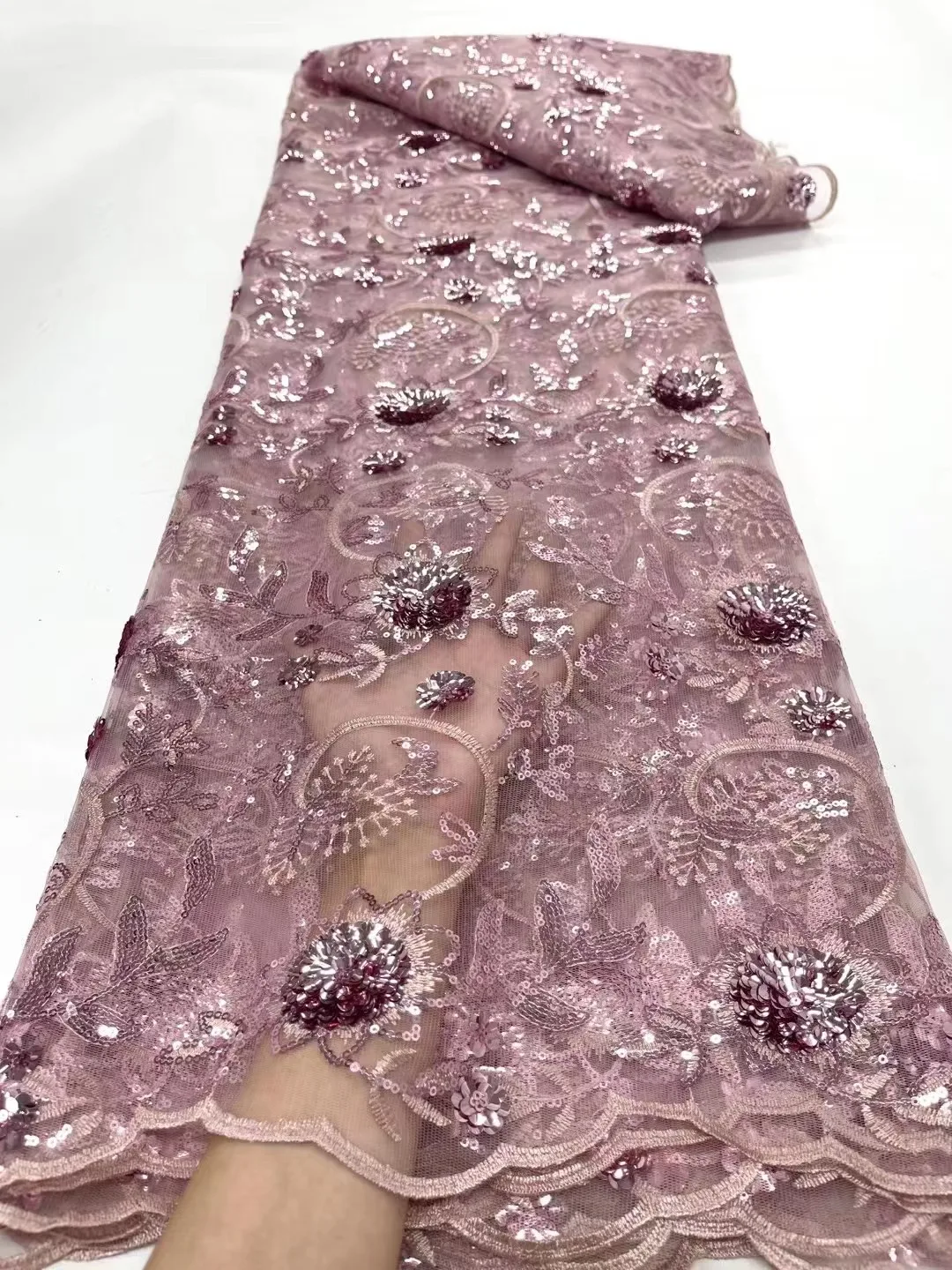 Африканский нигерийский 2023 высококачественный вышитый блестками французский