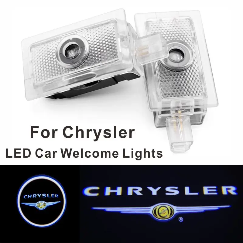 

2pcs car LED micro logo door warning light laser projector light welcome light For Chrysler300 300c 200 200cSebring Lancia Thema