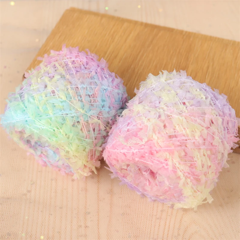 

Weaving Hand Yarn Tassel Dream Catching Net Wave Dot Butterfly Yarn Paper Slices Gradient Color DIY Thread Baby Clothing Wiring