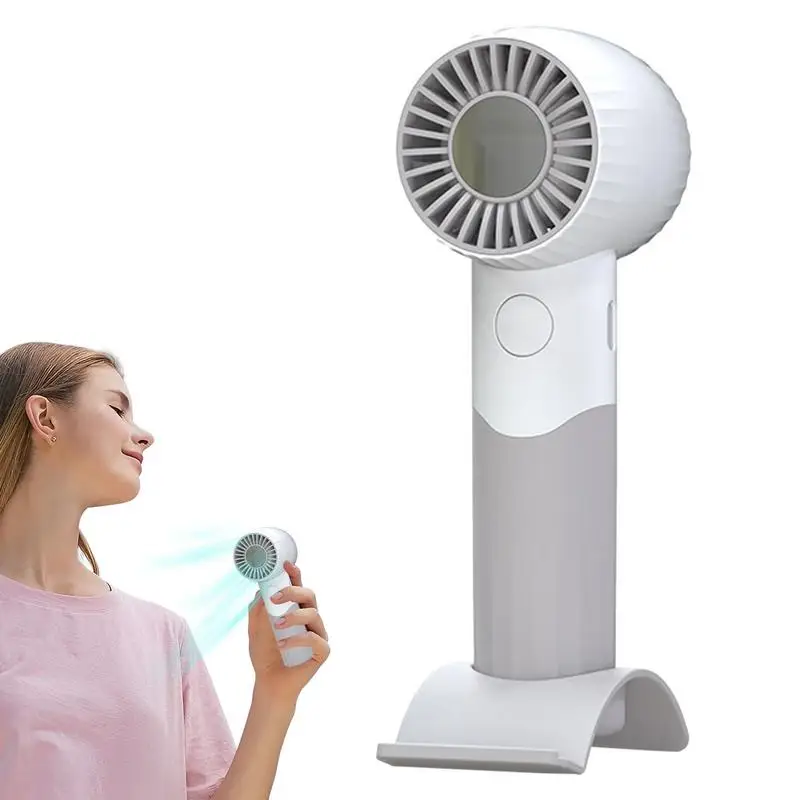 

Hand Held Fan Turbine USB Charging Fan With Phone Holder Handheld Fan 3 Speeds Adjustable Hand Fan Personal Fan For Outdoor