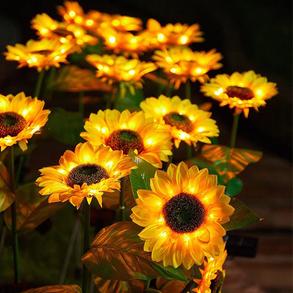 

Outdoor Garden Decoration Sunflowers Solar Lights Led Lighting Waterproof Flowers Stake Light For Walkway Pathway Xmas Decor