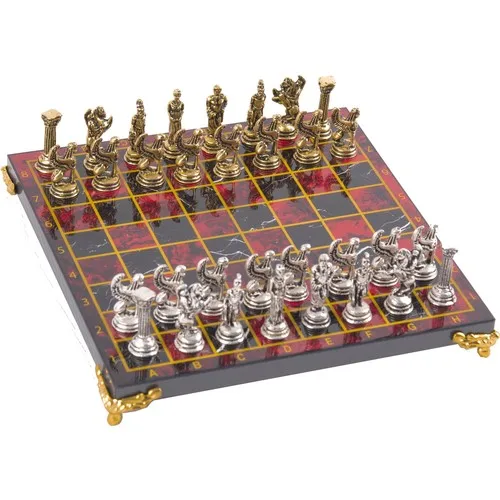 

Elifeshop Espgs1 Luxury Metal Casting Chess set Pegasus Horses Custom Floor Standing Red Marble Patterned Board