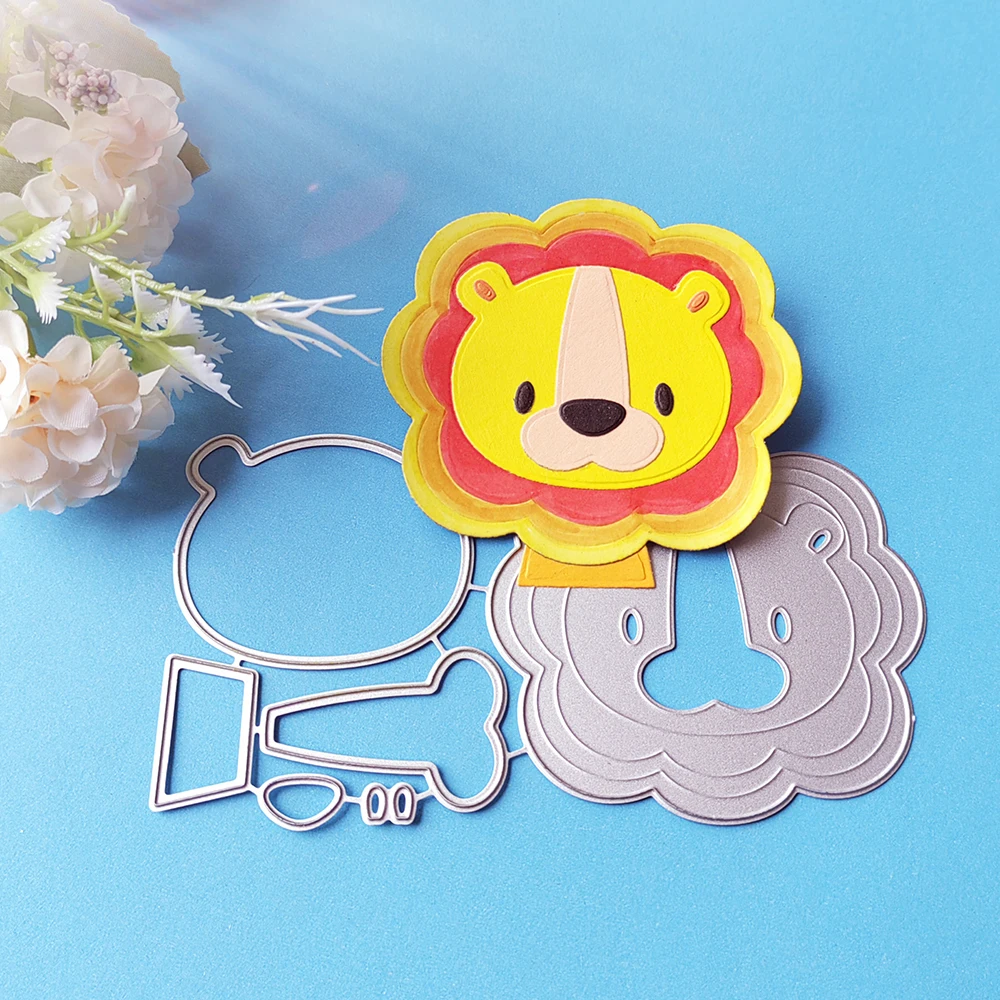

New animal lion cutting dies, used for scrapbooks, embossed albums, card making DIY crafts
