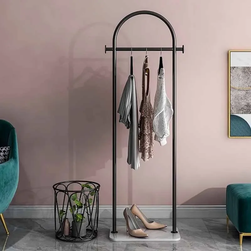 

Place Saving Clothes Rack Black Minimalist Aesthetic Metal Clothes Rack Basket Boutique Arara De Roupa Furniture Living Room