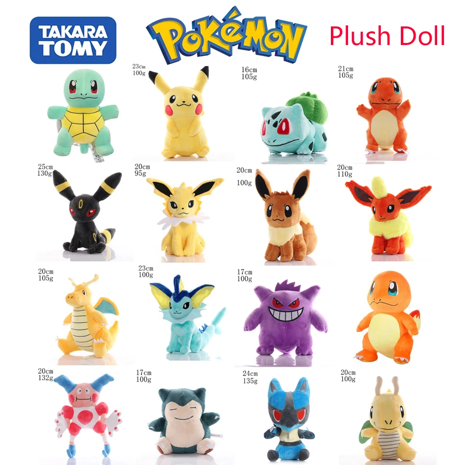 

40 Style Pokemon Plush Toys Gengar Jigglypuff Snorlax Eevee Lapras Charizard Stuffed Doll Anime Pocket Monster Plush Collection