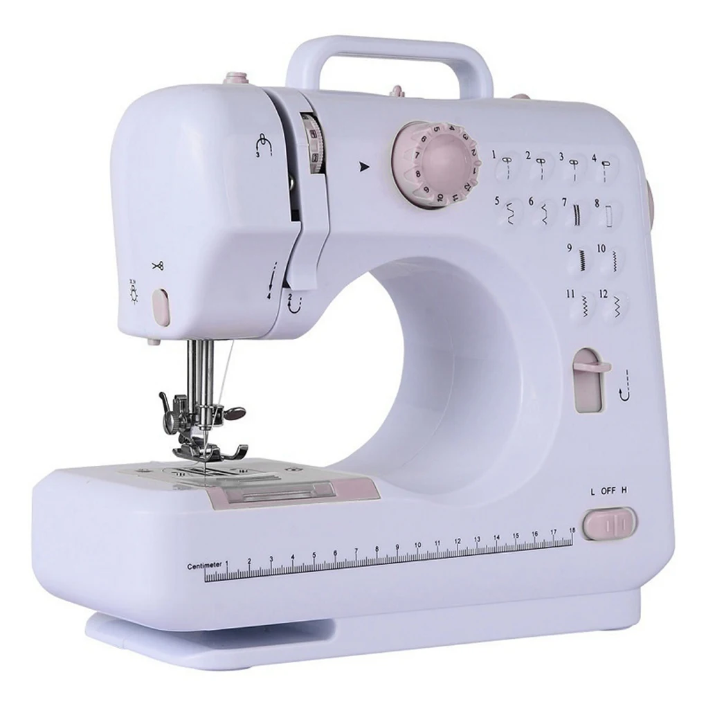 

Mini 12 Stitches Sewing Machine Multifunction Electric Replaceable Presser Foot DIY Crafting Mending Knitting Machine