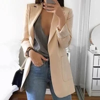 fashion solid color lapel long sleeve business women blazer coat suit jacket female outerwear blazers outerwear high quality