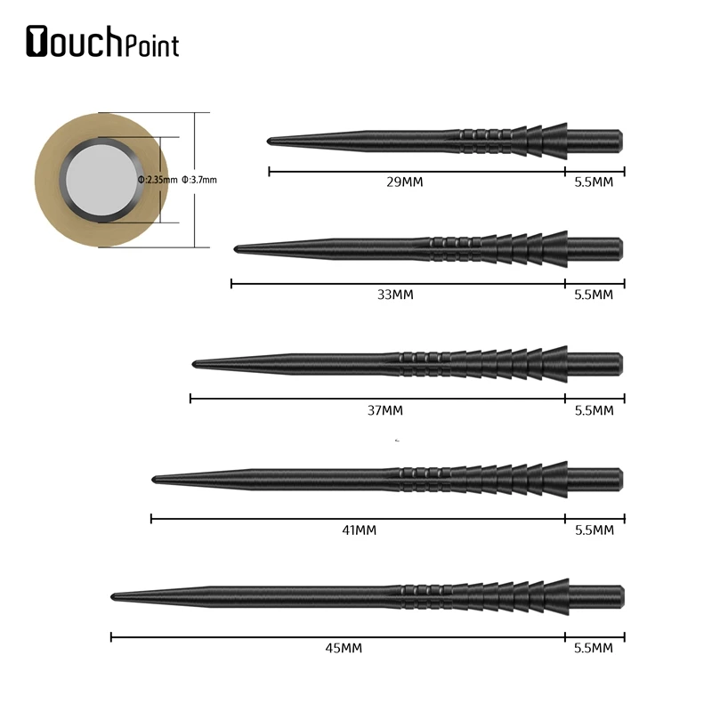 Фото Сменные стальные наконечники для дротиков CUESOUL TOUCH POINT II SHARK/PEAK, с кольцевым дизайном, 5 размеров, 3 цвета, упаковка из 3 шт. №5