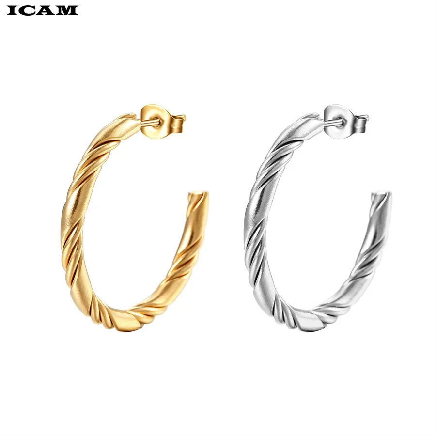 Серьги-кольца из нержавеющей стали 5 мм диаметр 30