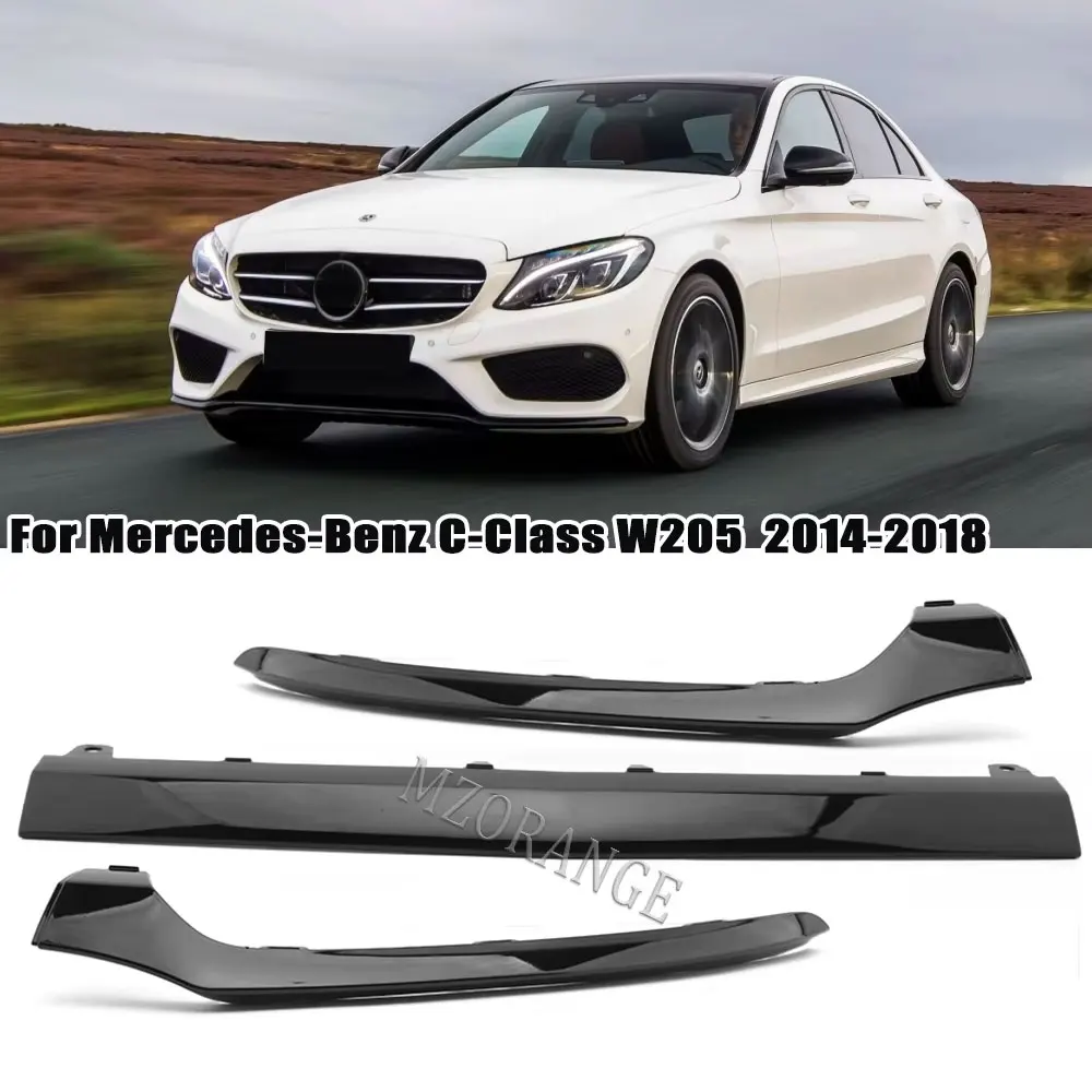 

Для Mercedes-Benz C Class W205 2014-2018 C300 C400 C63 Накладка на передний бампер, хромированная молдинговая губа, хромированная накладка