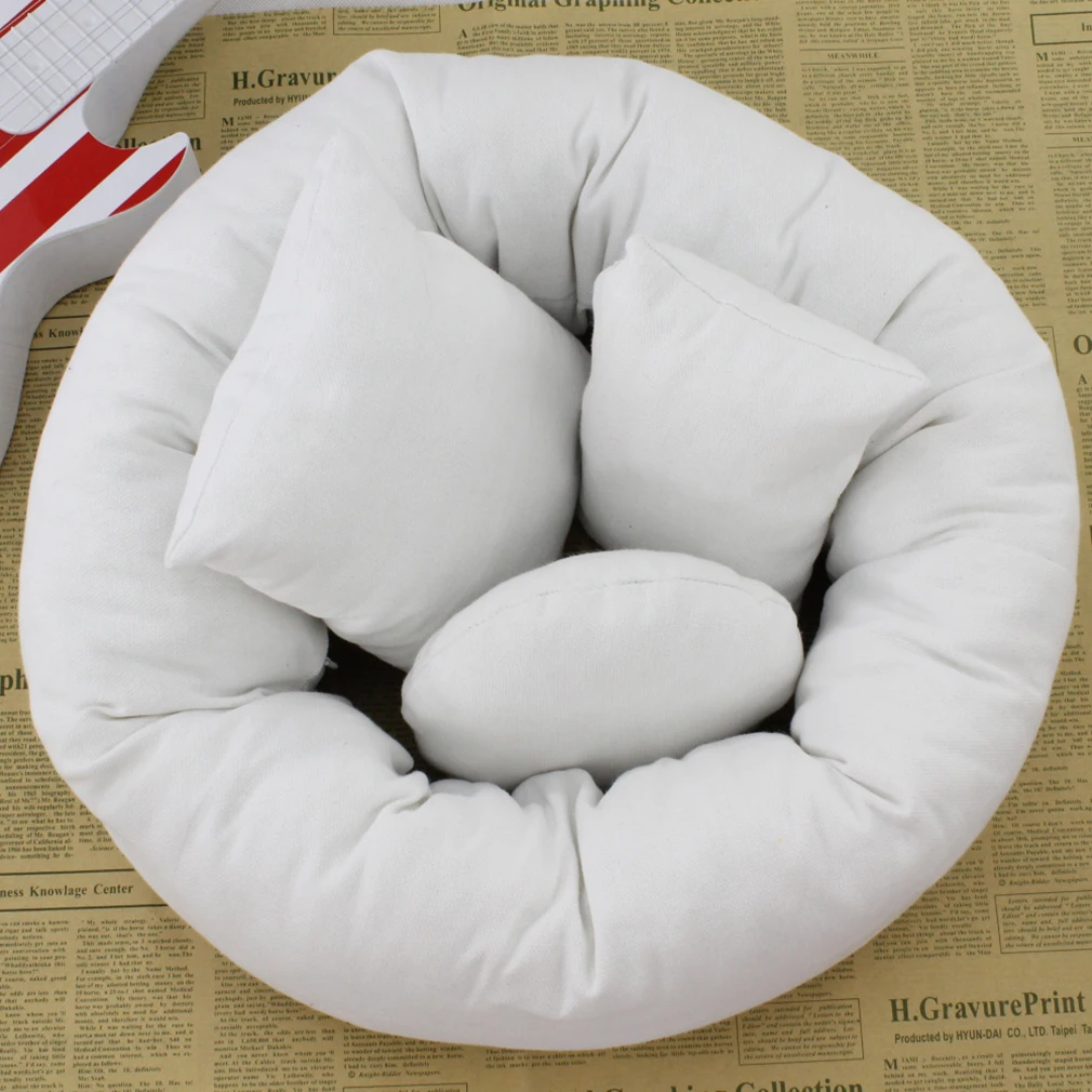 

OUTAD 4PCS/Set Baby Newborn Photography Pillow Basket Filler Baby Wheat Donut Posing Props posing beanbag Studio pillow decorate
