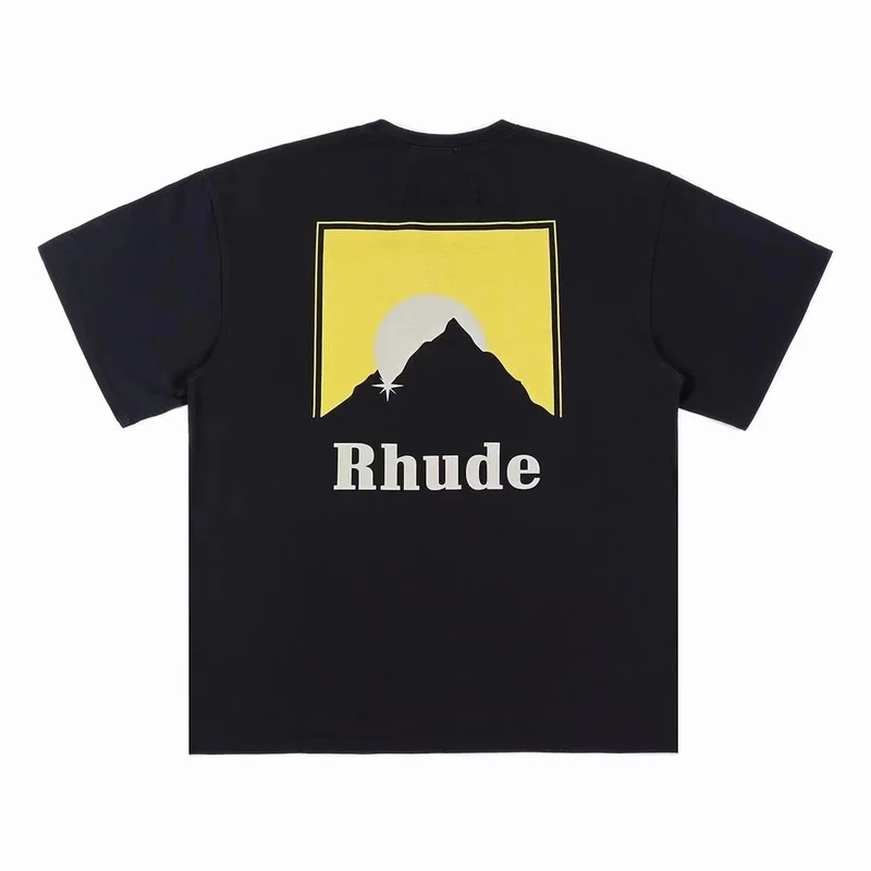 

Top Quality RHUDE Fashion T-shirts Men 1:1 RH Logo Graphic Vintage Rhude Women T Shirt Oversize Tops Tee Short Sleeve