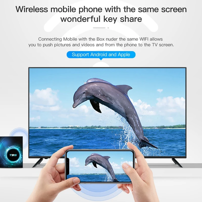 T95 Smart TV Box 6K 2.4G и 5G Wi-Fi Поддержка BT 32Gb 4K Четырехъядерный процессор Android 10 Медиаплеер