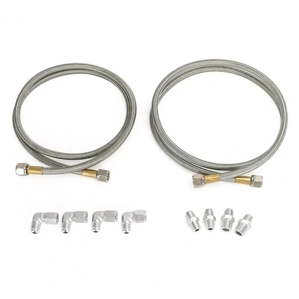 

1 Set Cooler Hose Lines Fittings Braided Cooler Hose Fittings Anti Rust Cooler Hose Lines Fittings for GM 4L60E 4L65E