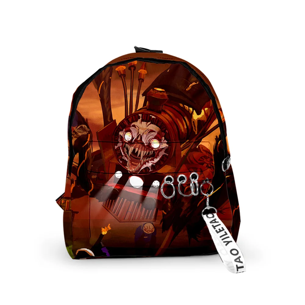 

Harajuku Choo-Choo Charles School Bags Notebook Backpacks Boys/Girls 3D Print Oxford Waterproof Key Chain Small Travel Bags