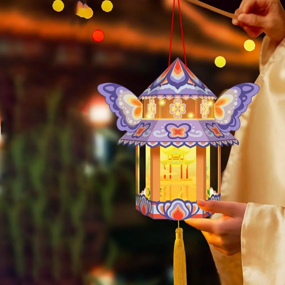 Ручная работа средний осенний фестиваль фонарь со светодиодной подсветкой