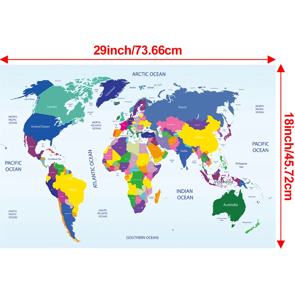 

Декоративная карта мира, винил, 45,72*73,66 см