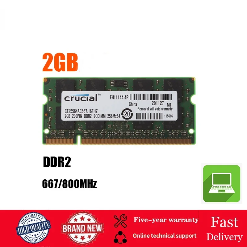 

2GB DDR2 677MHz 800Mhz 200Pin SODIMM RAM for Laptop