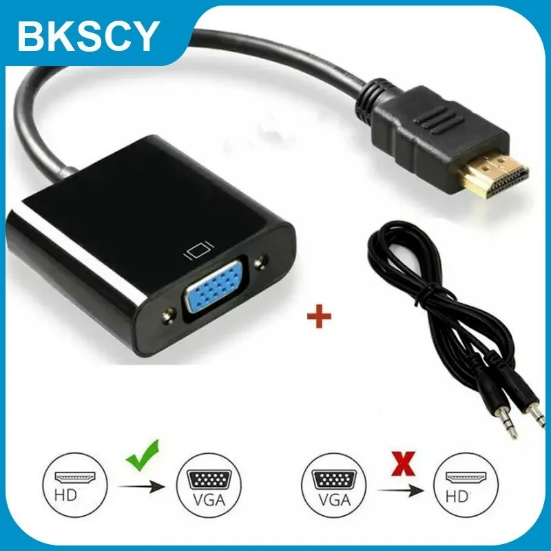 

HDMI-Compatible to VGA Adapter Male To Famale Converter for PS4 1080P HDMI-VGA Adapter Use Video Audio Cable Jack For PC TV Box