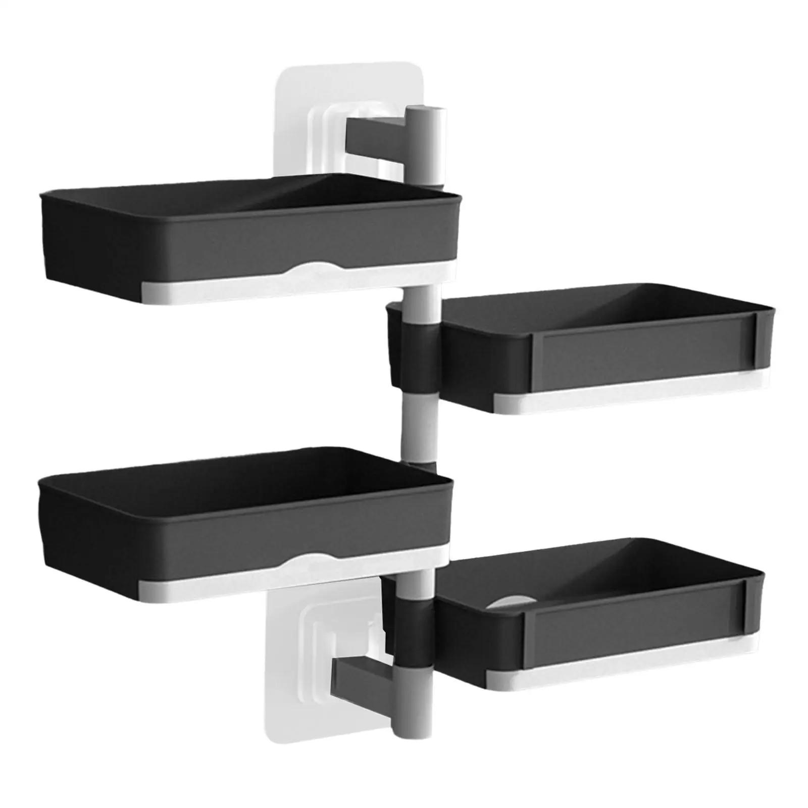 

4 Layers Soap holder Mounted Suction Cup Toiletries Rack Self Draining Drain Rack for Bathroom Shower Restaurants Hotels