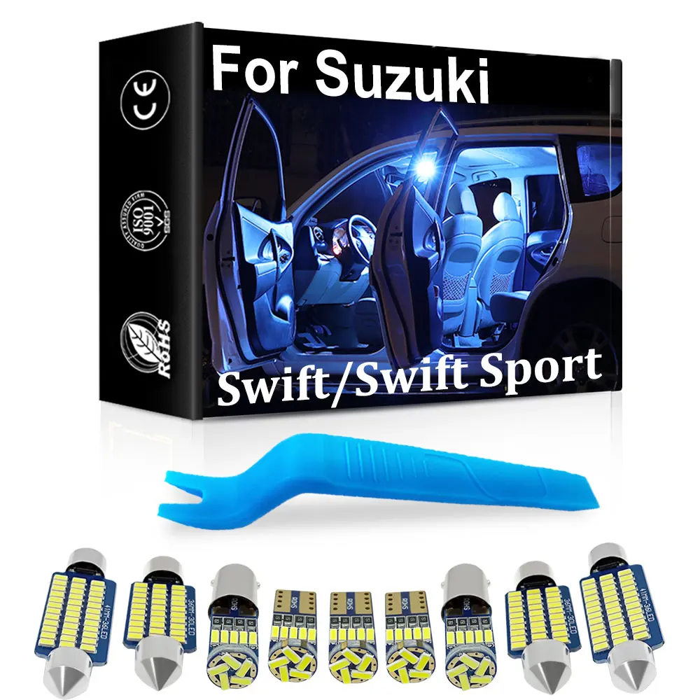 Внутренсветодиодный лампа для Suzuki Swift, для Swift Sport 1989-2013, 2014, 2015, 2016, 2017, 2018, 2019, 2020, 2021, 2022, комплект купольсветильник ламп Canbus