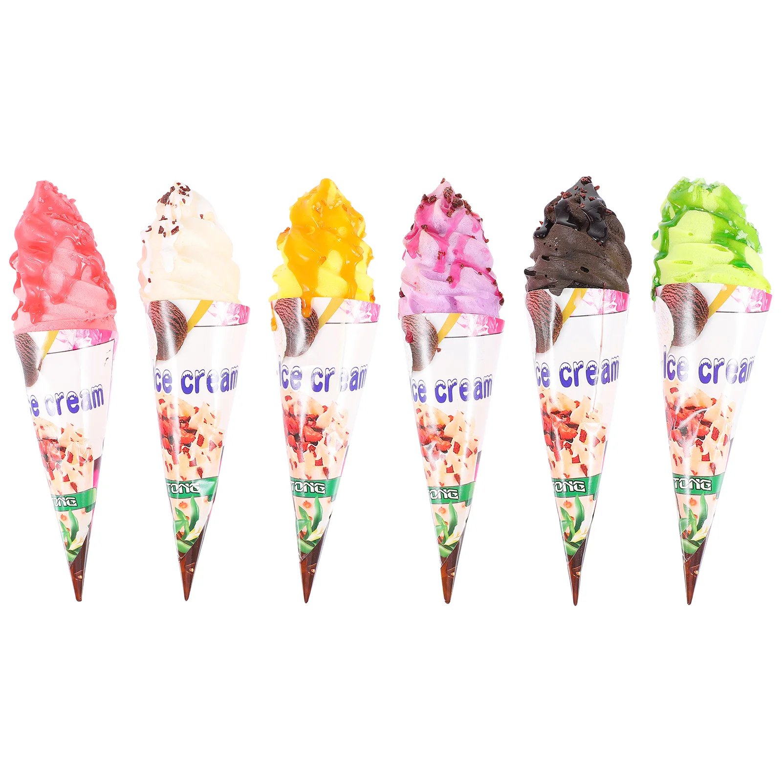 

6pcs Ice Cream Models Nice Good Safe Light Unique Model Home Decor for Home Shop