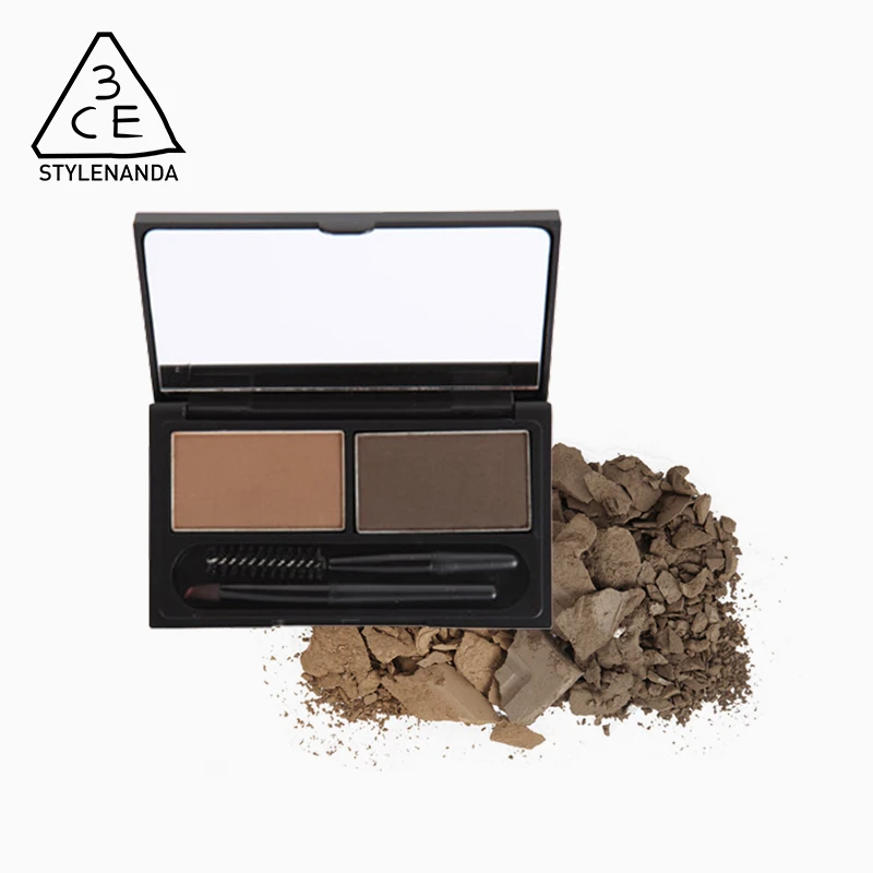 

Tt3ce Three-Dimensional Two-Color Eyebrow Powder Female Black Brown Oil Control Long-Lasting Natural Waterproof Sweat-Proof