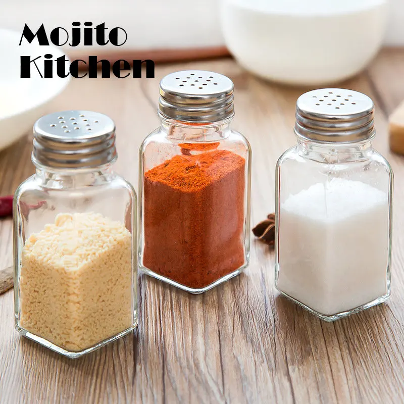 

1PC Glass Cruet Condiment Bottles Seasoning Cans Pepper Salt Shaker Spice Jar Kitchen Cooking Tools