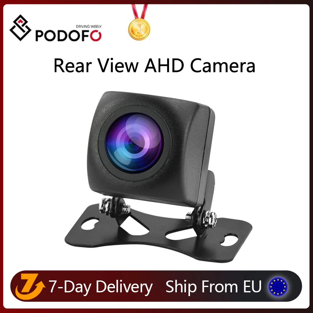 Podofo – caméra de recul AHD pour voiture  étanche  grand Angle 118 °  Vision nocturne  sauvegarde