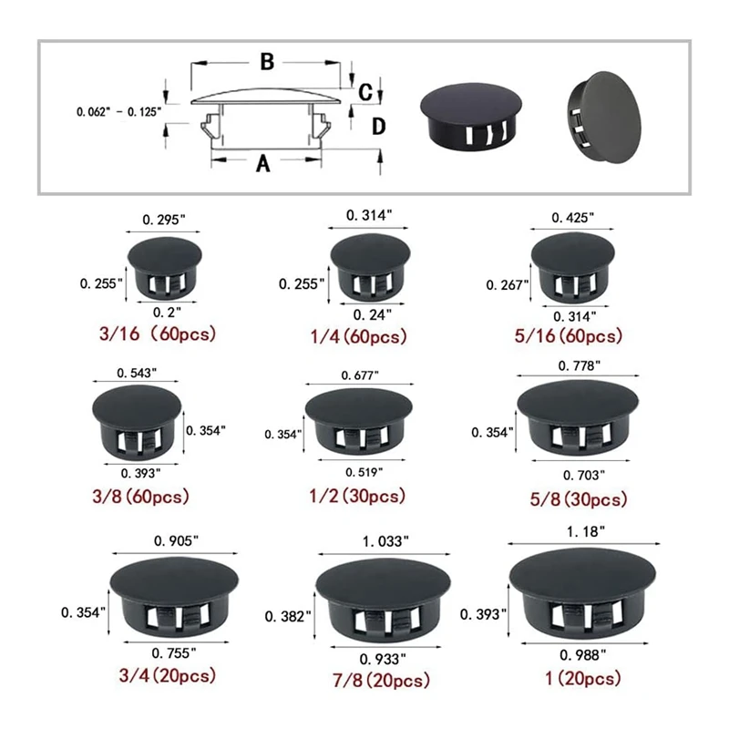 360 шт. 9 размеров розетки для отверстий