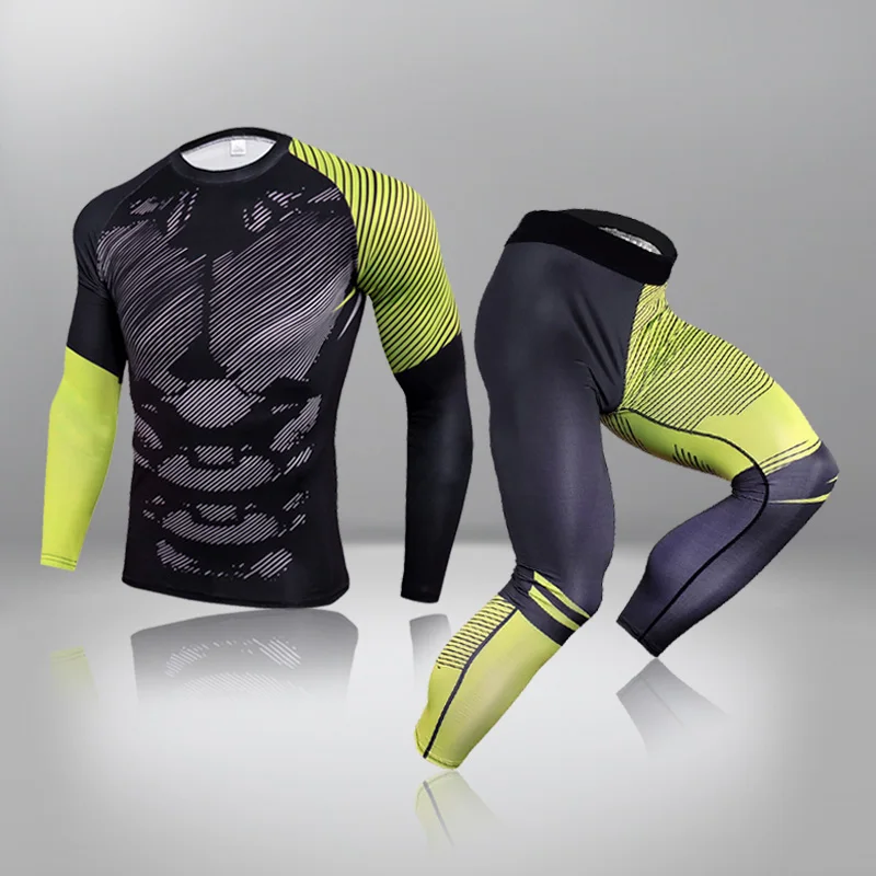 

Men's Thermal Underwear Set Fitness Leggings Base Compression Sports Suit Underwear Long Johns Men Quick Dry Clothing Sports