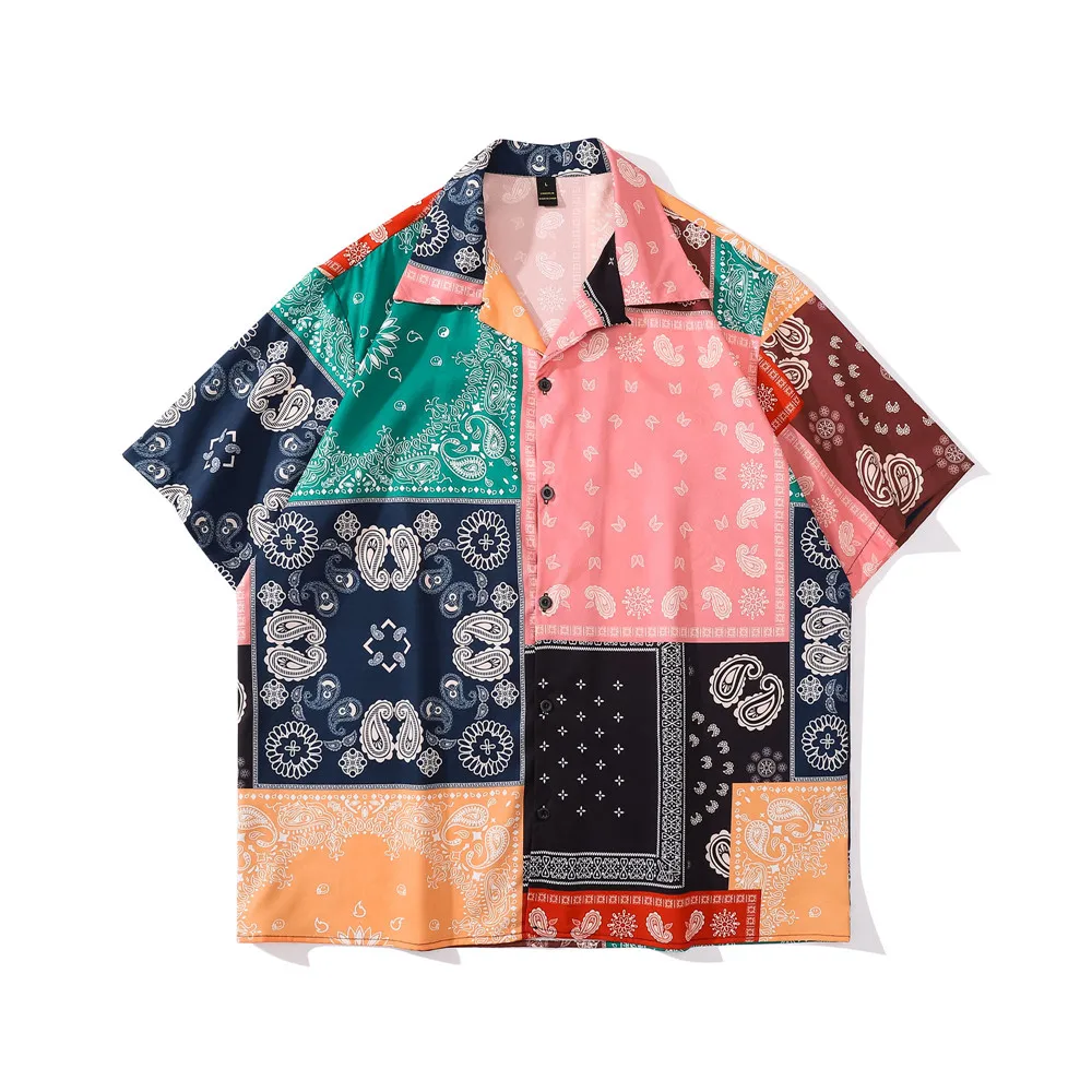 

OSCN7 Casual Printed Short Sleeve Shirt Men Street 2022 Hawaii Beach Oversize Women Fashion Harujuku Shirts for Men 186