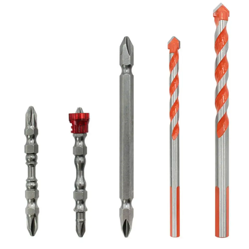 

5 шт. спиральное сверло для деревообработки, Открыватель отверстий, пила, сверло, сверло, аксессуары для плитки, стекла, бетона, сверлильные и...