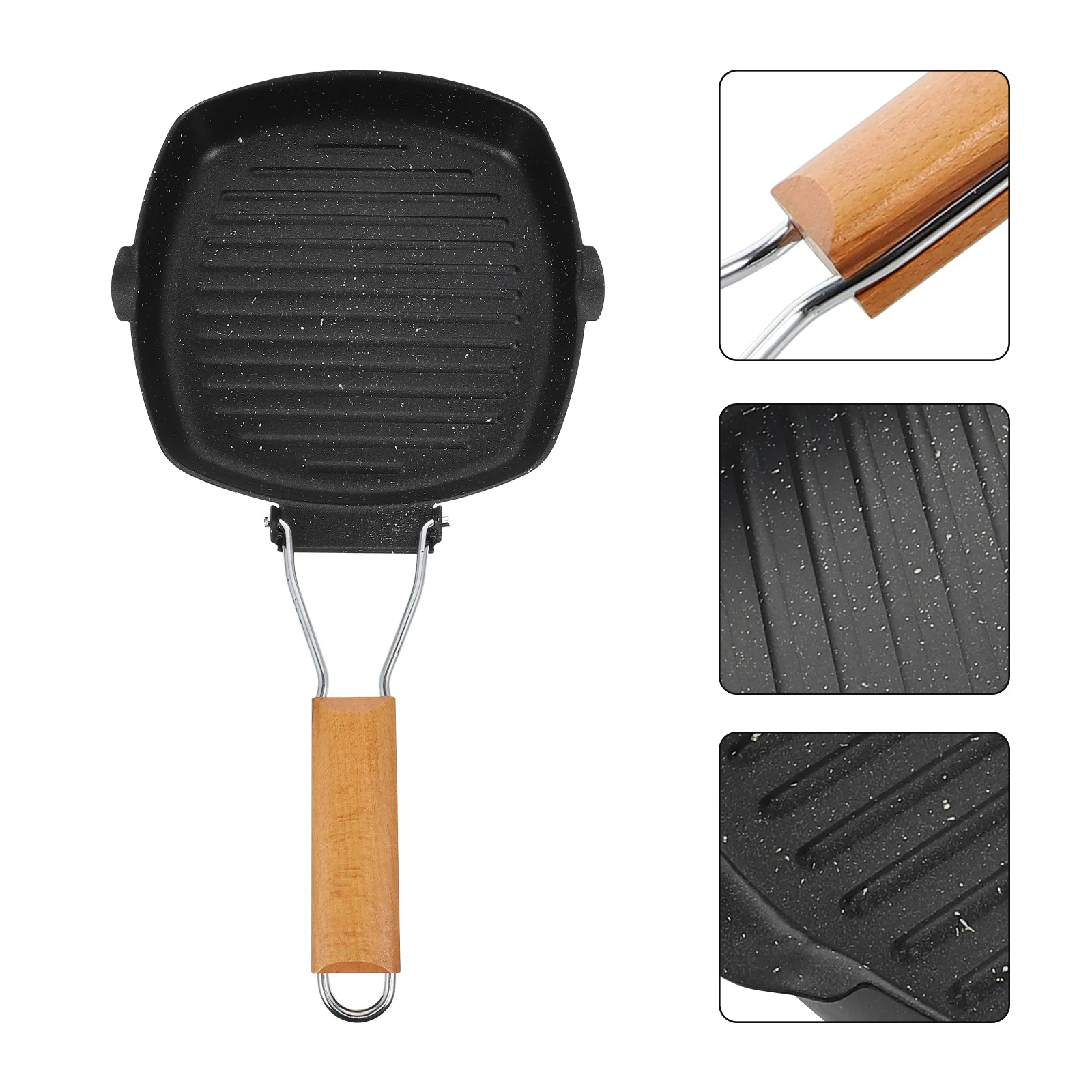 

Grill Pan with Folding Handle Nonstick Grill Pan for Stove Tops KBBQ Grill Pan