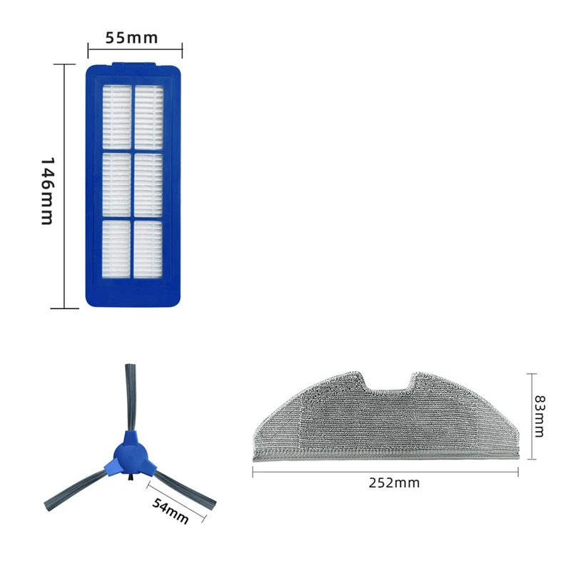 Для Eufy Robovac G10 G20 G30 запасные части Hepa фильтр тряпки для швабры основная боковая