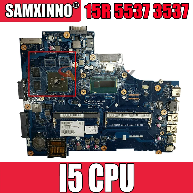 

Оригинальная материнская плата для ноутбука DELL Inspiron 15R 5537 3537 Core I5, системная плата CN-0MXM3Y 0MXM3Y VBW00 LA-9981P SR170 216-0841027