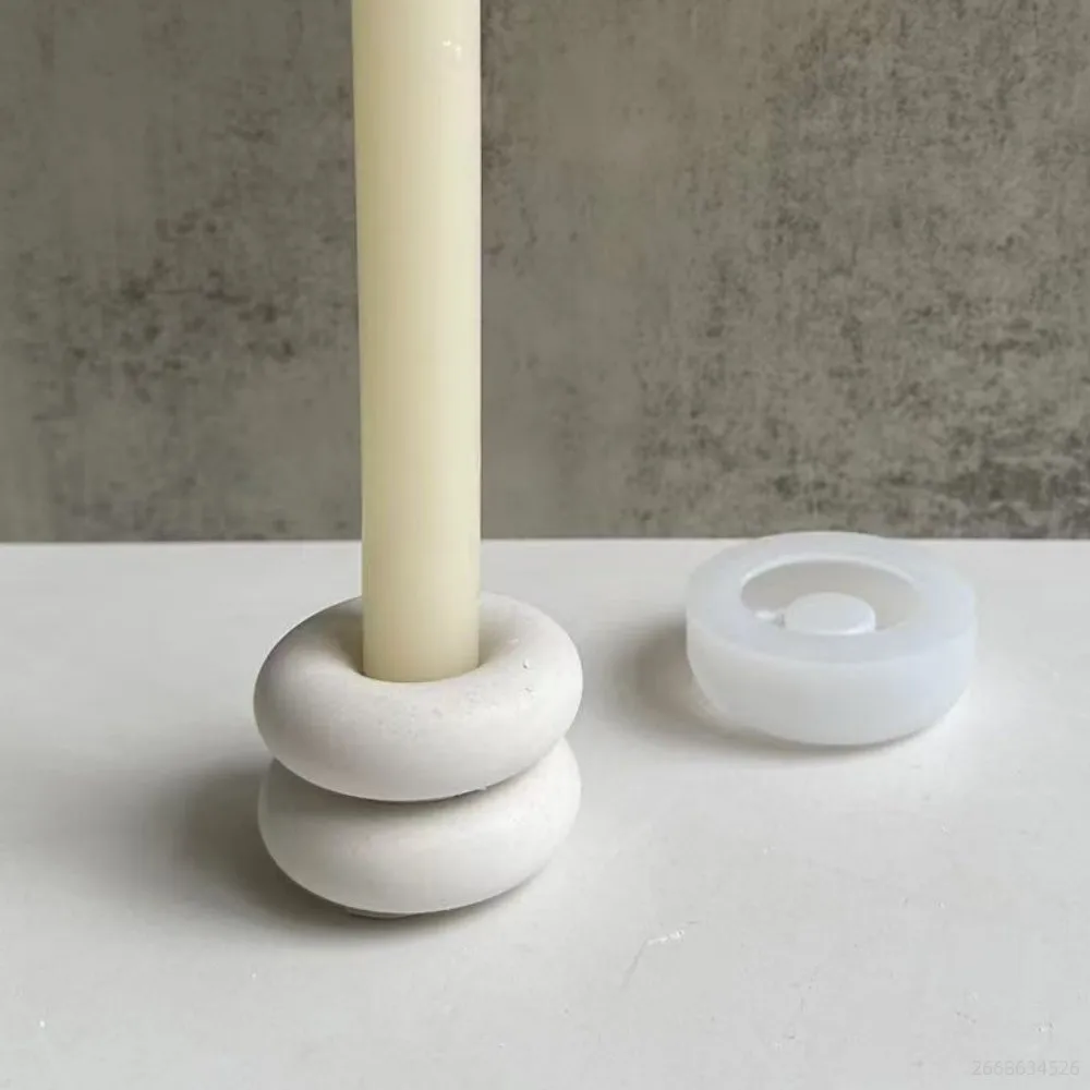 Круглая силиконовая форма в виде пончика для свечей поднос хранения ювелирных