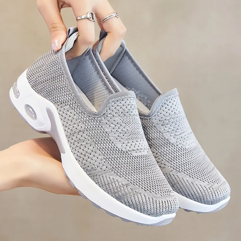 HKAZ-S2023New Women's Casual Air Cushioned Shoes Large Size Fashion Trend Soft Sole Lightweight Breathable Sports Shoes Discount