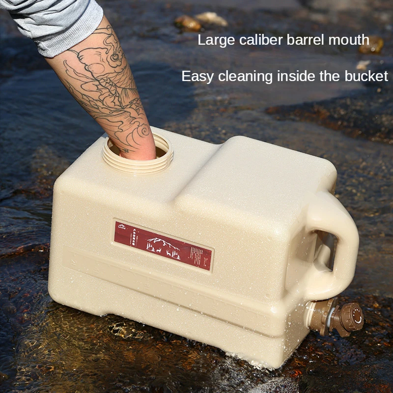 

New Outdoor Water Bucket Portable Wateater Bucket Portable Tank Container with Faucet for Camping 12L/19L Capacity Warm sandy