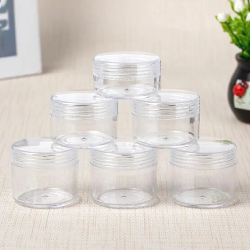 

20Pcs Sifter Jars Pot Box Nail Art Cosmetic Bead Storage Makeup Cream Plastic Container Round Refillable Bottles