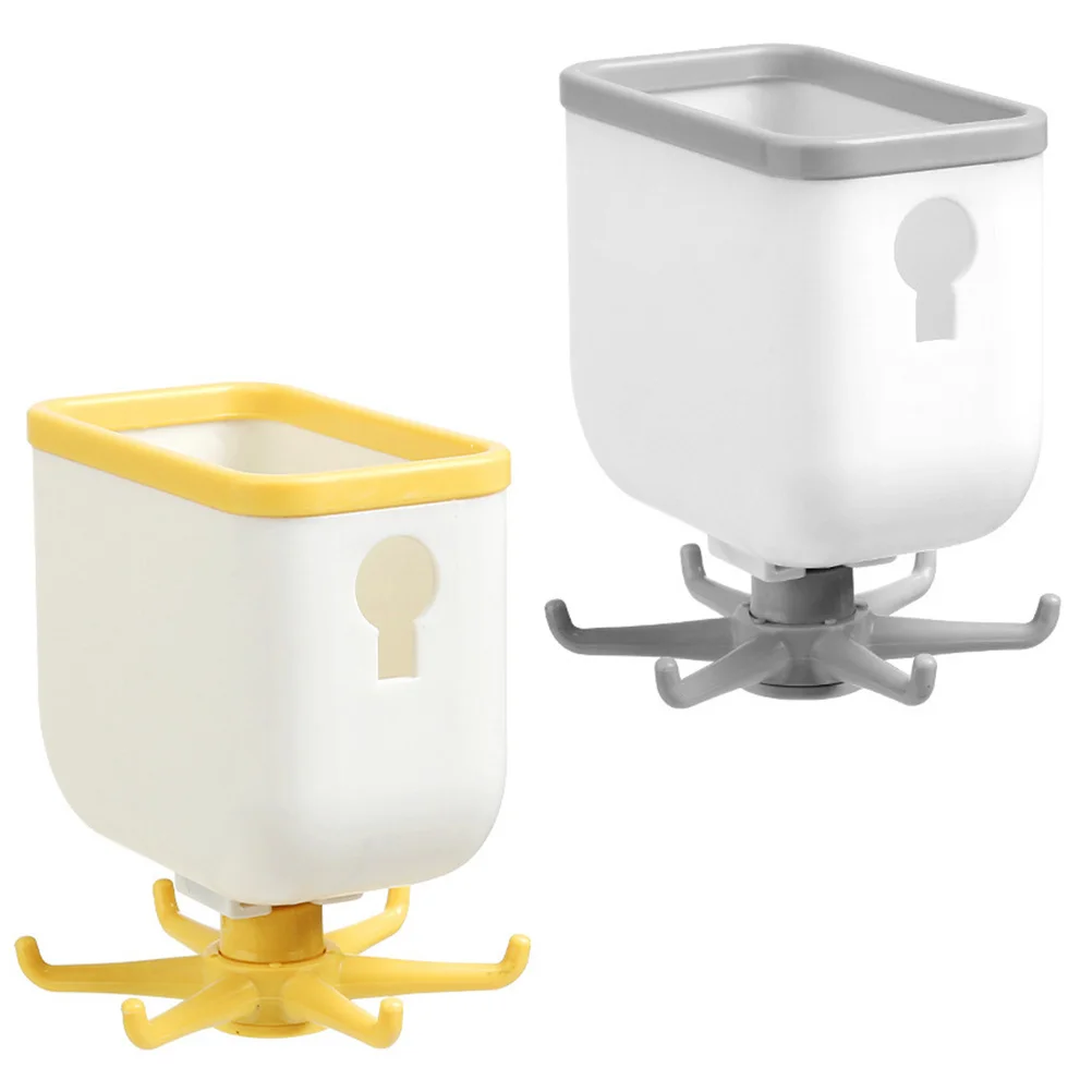 

2pcs Wall-mounted Storage Rack Kitchen Tableware Organizer with Rotating Hooks