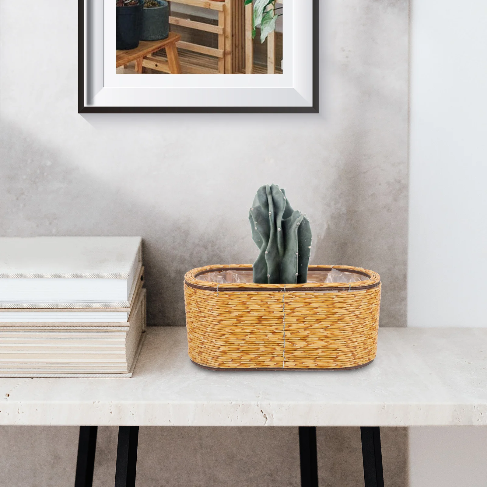 

Basket Planters Indoor Plants Pastoral Style Storage Woven Flower Multi-purpose Decorative Baskets