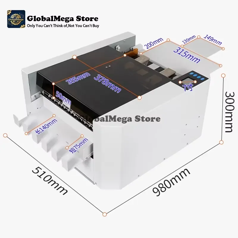 Фото Многофункциональный интеллектуальный триммер для фотографий GlobalMega Store QK-A3+P, электрический резак для визиток, 100 листов/40 с №2