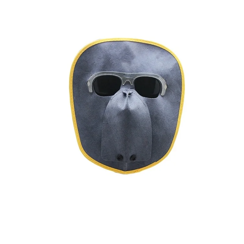 

Factory customization Portable full face mask Cowhide welding eye mask Cow leather welding mask
