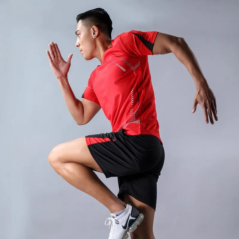 Chrlck Мужские Комплекты Для Бега Дышащая Быстросохнущая Одежда Фитнеса Спортивные