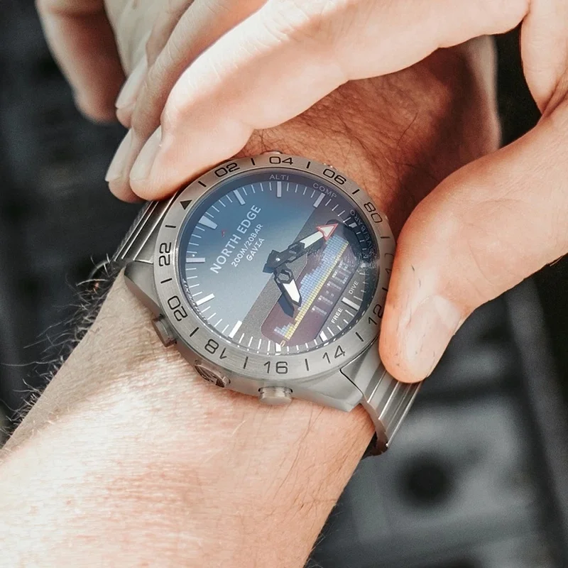 

Спортивные часы NORTH EDGE для дайвинга мужские часы военные армейские Роскошные полностью стальные деловые водонепроницаемые 200 метров с высо...