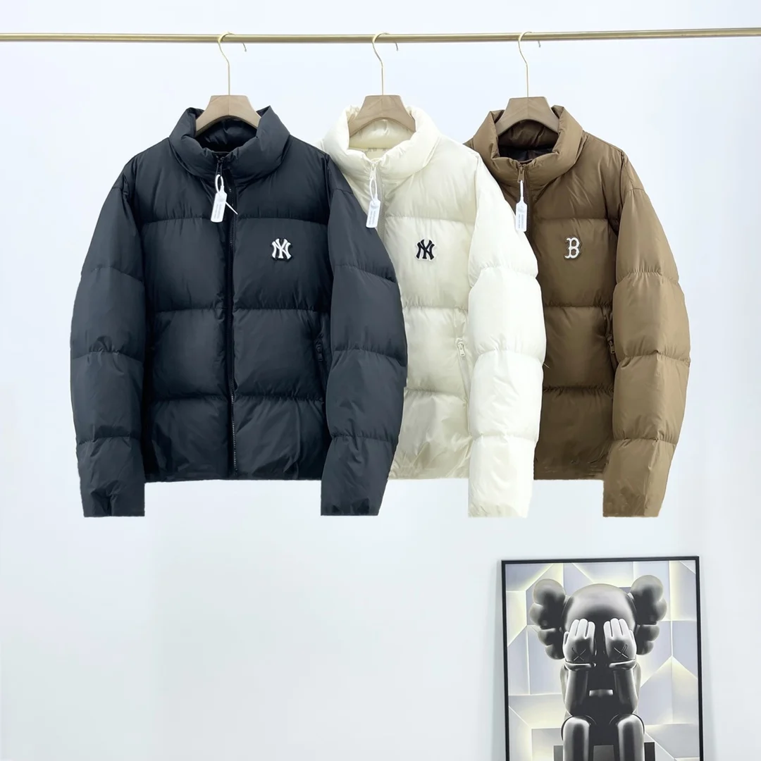 Пуховик MLB ветрозащитный против пятен Тонкая посадка Зимняя утепленная пуховая