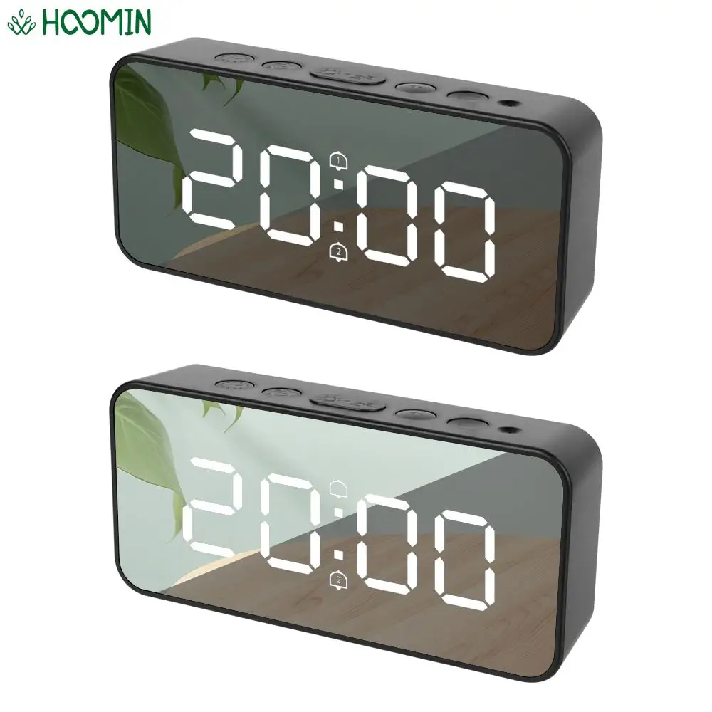 

Desktop Despertador Temperature Date Display Mirror Alarm Clock LED Digital Electronic Backlight Snooze Table Clock