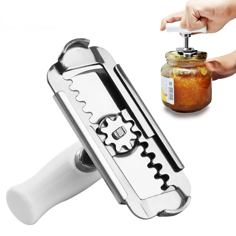 

Stainless steel labor-saving Can opener kitchen household rotary cap opener glass jar bottle cap screwing gadget